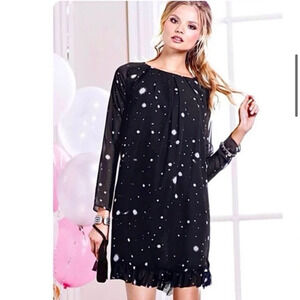 FINAL PRICE NWT Victoriaโs Secret Starry Night Star Dress Chiffon Long Sleeve